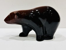 Vintage Canadian Blue Mountain Pottery - Brown Glazed Bear Figure