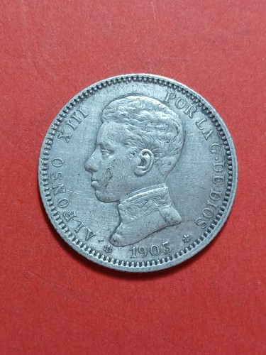 1903 spain peseta coin - peseta, coin.