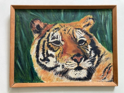 Vintage tiger painting - vintage,