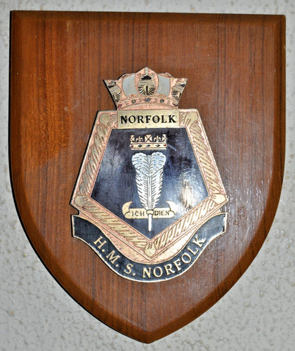 Hms norfolk shield plaque - hms,