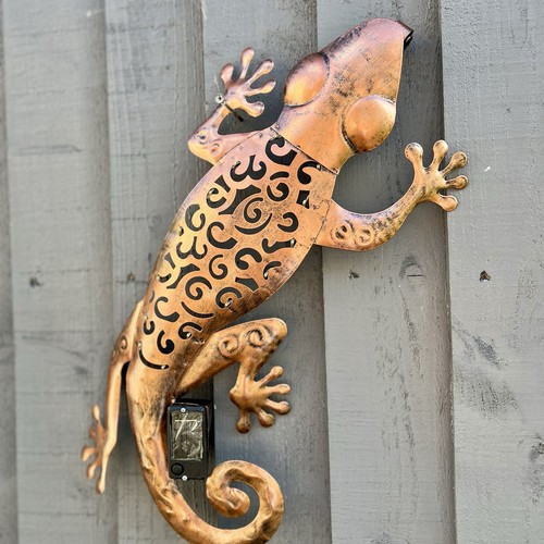 Metal lizard solar lights - lizard,