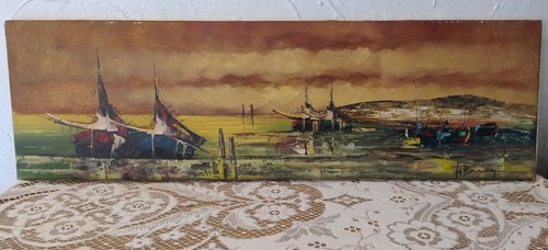 Original vintage seascape oil - original,