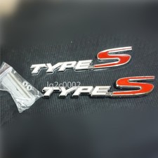 White Silver Red TYPE-S Metal Grille Emblem + Badge Sticker Decal Trunk 3D Sport