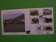 BENHAM FDC 1984 HIGHLAND CATTLE SOCIETY SIGNED LORD HOME