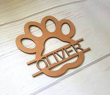 Wooden Paw Print Monogram