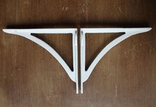 Pair of White 8" CAST IRON VICTORIAN IRONBRIDGE SHELF CISTERN BRACKETS - BR11wx2