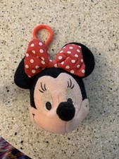 vintage Applause Minnie mouse Head Collectible TALKING Plush Keyring .