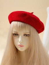 Plain Beret Hat Wool Autumn