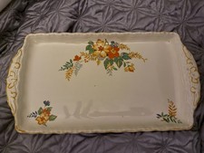 Vintage Grindley Sandwich Plate With  Flowers Pattern looks Art Deco 1930s 