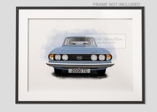 Personalised Triumph 2000 TC Mk2 British Car Art Print Poster  illustration