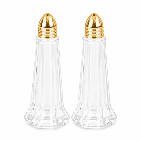 Salt pepper glass shakers - &,