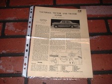 VAUXHALL VICTOR & SUPER TRADER SERVICE INFORMATION SHEETS. FREE U.K. POST