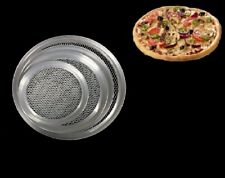5" to 20" Inch Aluminium Mesh Pizza Pan Baking Tray Thin Crust Crisper 1/2" Deep