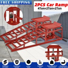 4 ton Hydraulic Car Ramps 2PC Heavy Duty Garage Auto Van Bottle Lift Jack Ramp