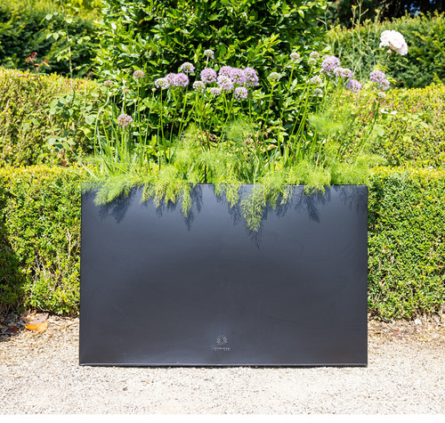 Black zinc tall trough planter - zinc,