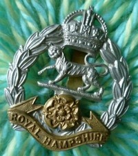 Royal Hampshire Regiment Cap Badge KC Bi-Metal Slider
