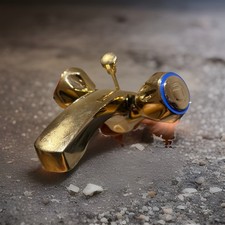 TANTOFEX Gold Mixer Mono Basin Sink Taps & Wastes loft find from 90s 