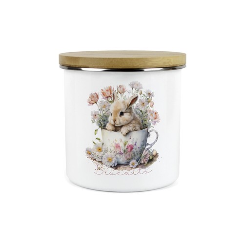 Teacup bunny biscuits canister - bunny,