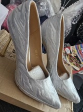 Sliver Zebra Print Gold Heeled