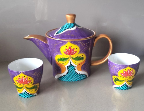 Hand painted tea for two - hand,