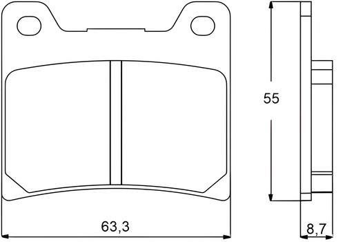 Rear recessed brake - brake, pads