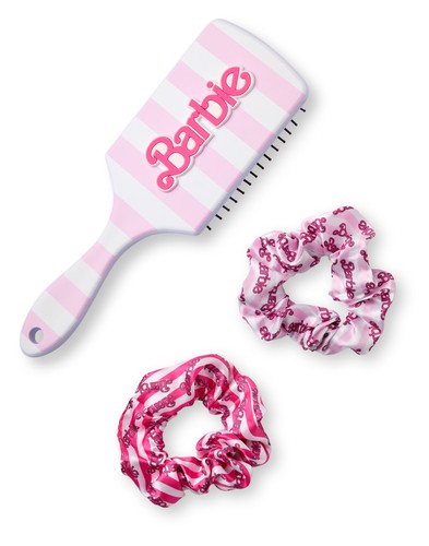 Barbie pink retro stripe hair - barbie,
