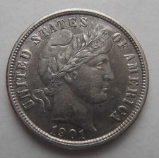 USA SILVER DIME 1901 GOOD
