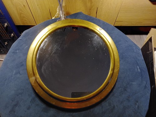 Vintage brass mirror round - vintage,