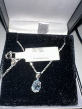 Mark Milton 9ct White Gold Aquamarine 1ct Necklace Pendant