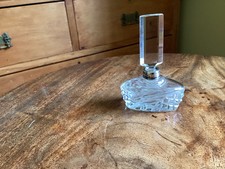 Art Deco Cut Crystal Perfume Bottle Hallmarked Collar