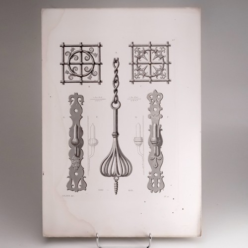 Antique engraving print door - engraving,