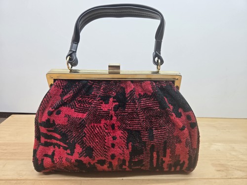 Vtg 1950s carpet - purse, mod