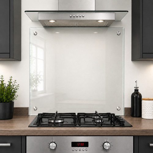 6mm clear glass splashback - glass,