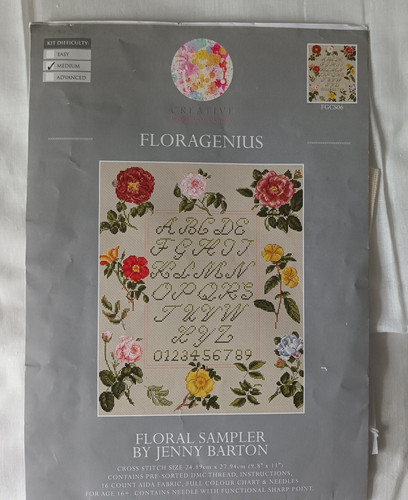Floral cross stitch sampler - floral,