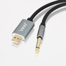 6.35mm TS Jack to USB A Guitar