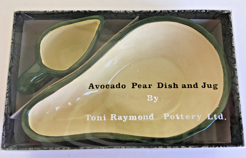 Vintage avocado pear dish - vintage,