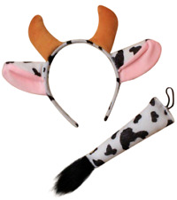 COW  Ears and Tail Set Headband Fancy Dress Costume Accessory ONE SIZE FITS ALL