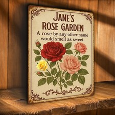 Personalised rose garden - rose, sign