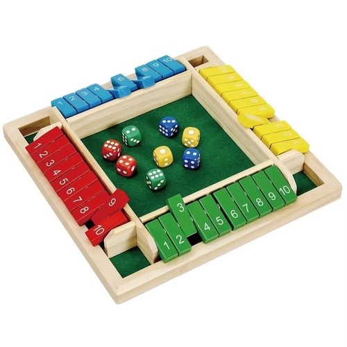 Wooden dice board game shut - board,