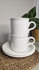 Vintage CONFETTI John Tams Banquet Speckled Cups & Saucers x2
