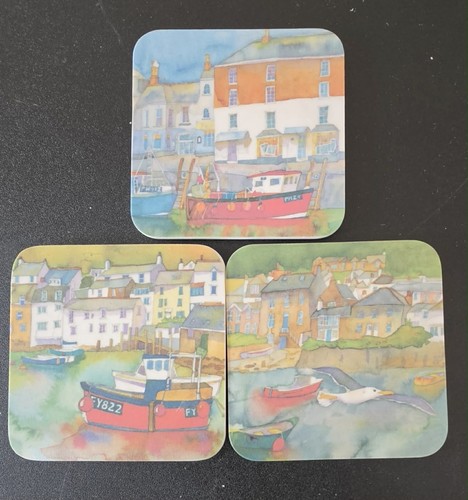 Three cornwall sea scapes cork - three,