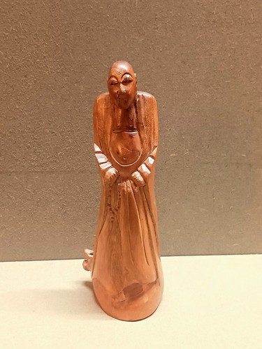 Wooden budist monk figure - wooden,
