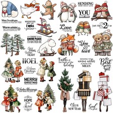 Winter Christmas Clear Rubber Stamps Journal Card Making Scrapbook Paper Crafts