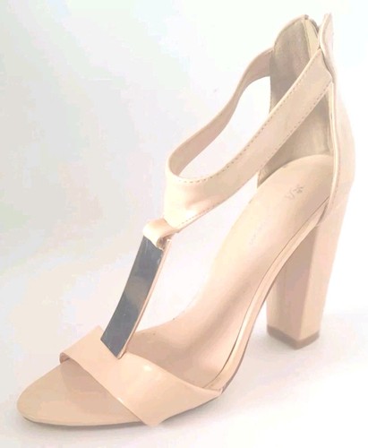 Belle beige patent bar open - belle,
