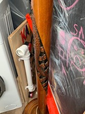 Mid Century Oriental Wooden Carved Floor Lamp from Singapore