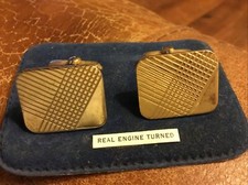 Beautiful Cufflinks Gold Tone Excellent Condition Real Engine Turned VGC