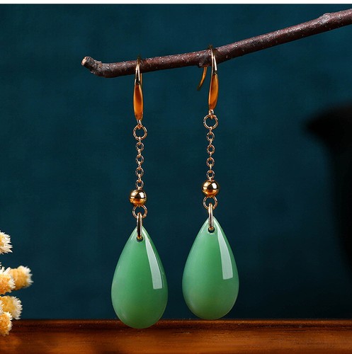 Green real jade water drop - real,