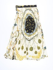 Zara Woman Multicoloured Pleated Midi Skirt Size S Polyester