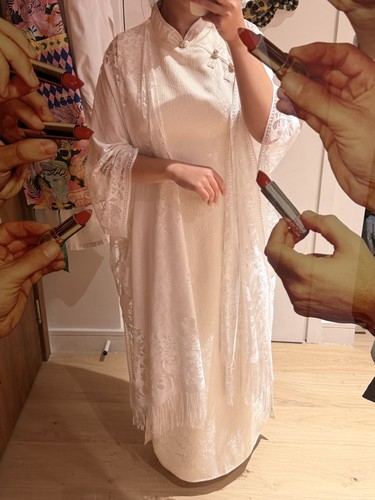 Meumna market ivory qipao - market,