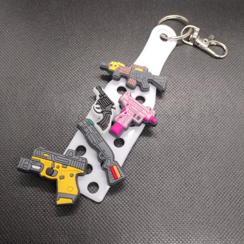 Gun shoe charms and keyring - gun,